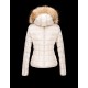 Moncler Armoise Detachable Fur Trimmed Collar Ivory Vinterjakke Nylon/Polyamid Dame 41224515LF