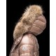 Moncler Armoise Detachable Fur Trimmed Light Brun Vinterjakke Lacquered Nylon Dame 41224515CP
