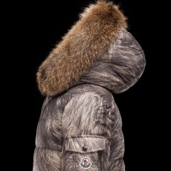 Moncler BYRON Fur-Trimmed Hood Turtleneck Khaki Vinterjakke Polyamide/Coyote Herre 41466614IN