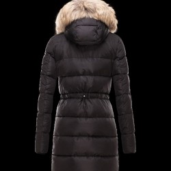 Moncler FRAGON Fur Hood Svart Vinterjakke Nylon/Pa/Racoon Dame 41311175WT