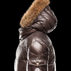 Moncler Hubert Ultralight Fur Trimmed Dark Brun Vinterjakke Wool/Polyamide Herre 41236416OM