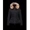 Moncler AYROLLE Detachable Fur Collar Turtleneck Svart Vinterjakke Polyester/Cotton/Racoon Dame 41456955NI