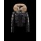 Moncler Alpin Detachable Fur Trimmed Collar Svart Vinterjakke Nylon/Polyamid Dame 41236470CT