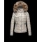 Moncler Armoise Detachable Fur Trimmed Light Grå Vinterjakke Lacquered Nylon Dame 41224515DD