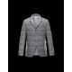 Moncler GAMME BLEU Lapel Collar Lightweight Grå OverDunjakke Wool/Cotton Herre 41459915LQ