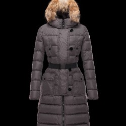 Moncler GENEVRIER Fur Hood Dark Brun Dunjakke Nylon/Pa Dame 41311136SU